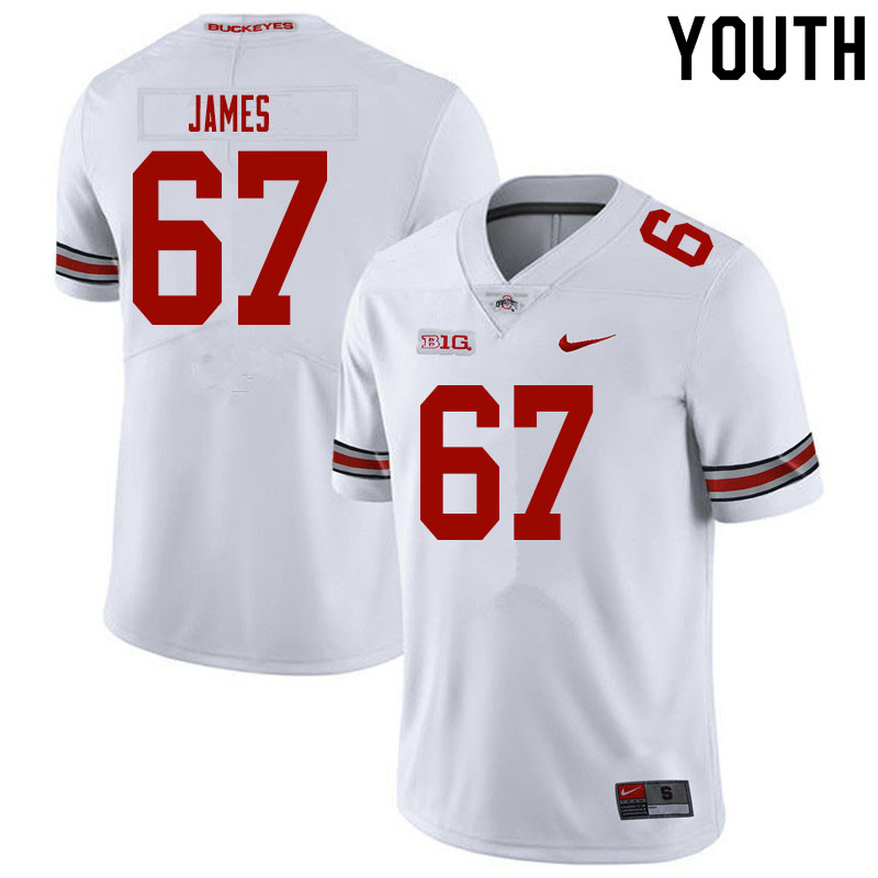 Youth #67 Jakob James Ohio State Buckeyes College Football Jerseys Sale-White